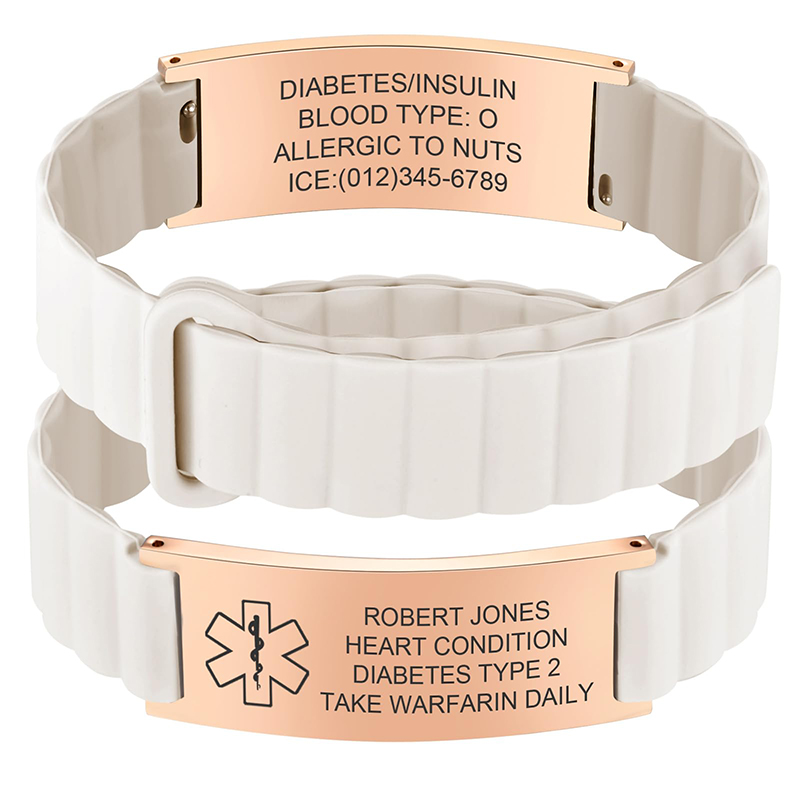 Fitness Tracker Band - Bracelet d'identification médicale personnalisé pour hommes