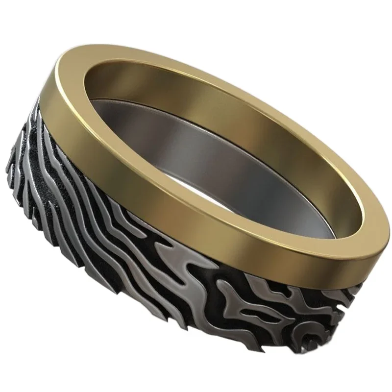 Fitness Tracker Band - 7-10g Mokume Gane damassé motif alliance
