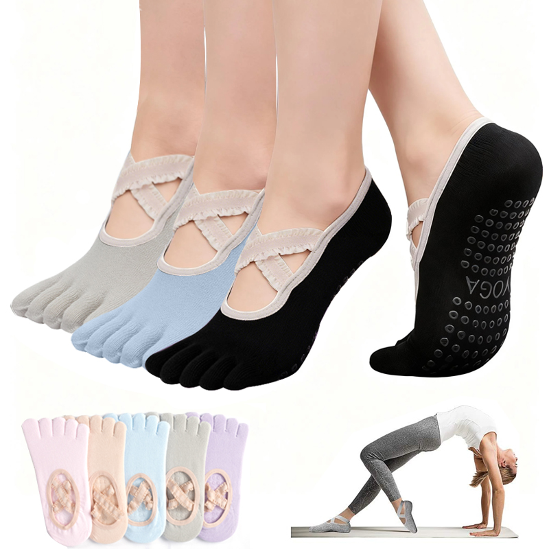 Yoga Dance & Fitness Center Llc - Chaussettes de Pilates antidérapantes pour femmes,