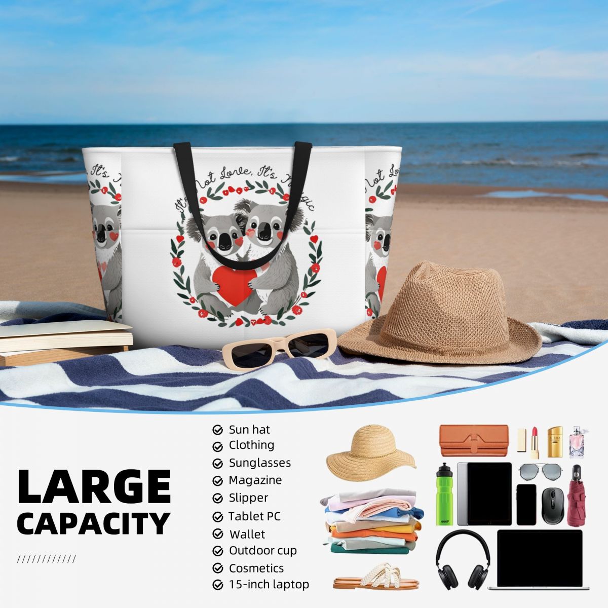 Sac de plage Koala Bear « Love - Yoga Fitness Merch avis et prix