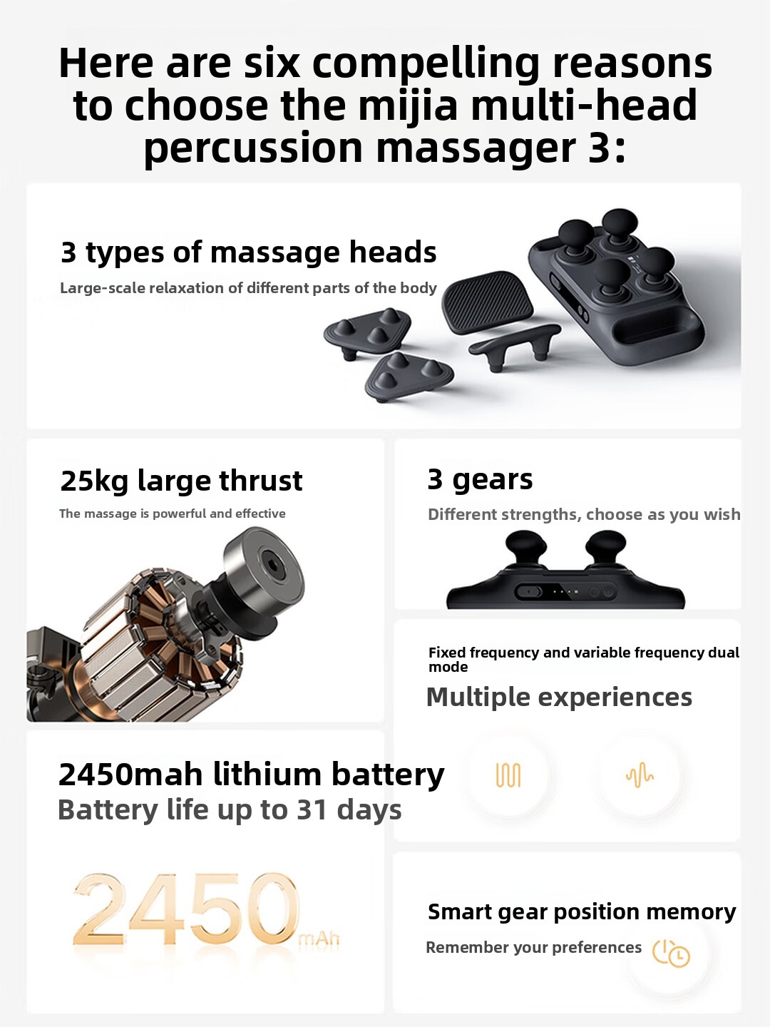 Pistolet de massage multi-tête - Vibration Massage Gun avis et prix