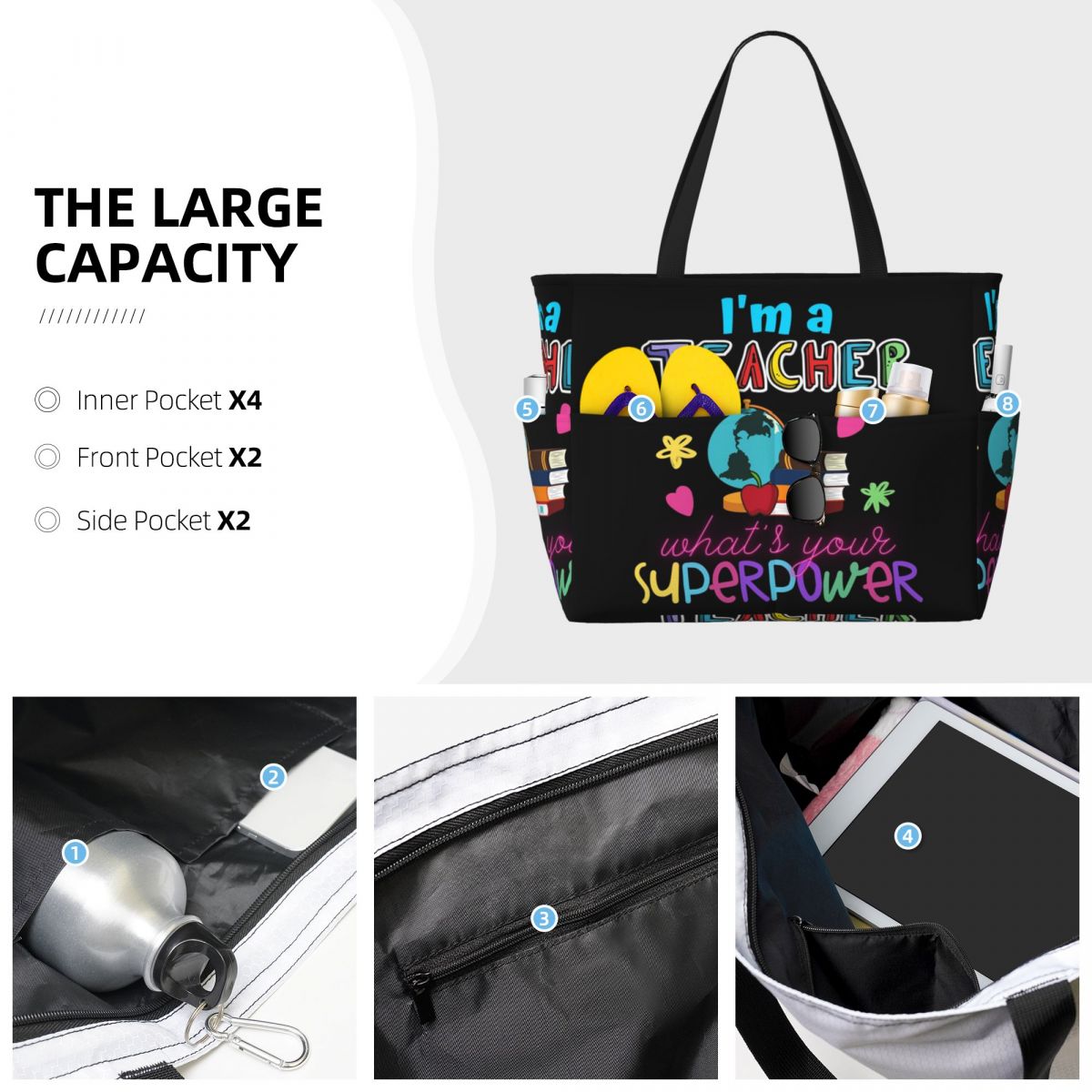 Sac fourre-tout de plage « I'm - Yoga Fitness Teacher avis et prix