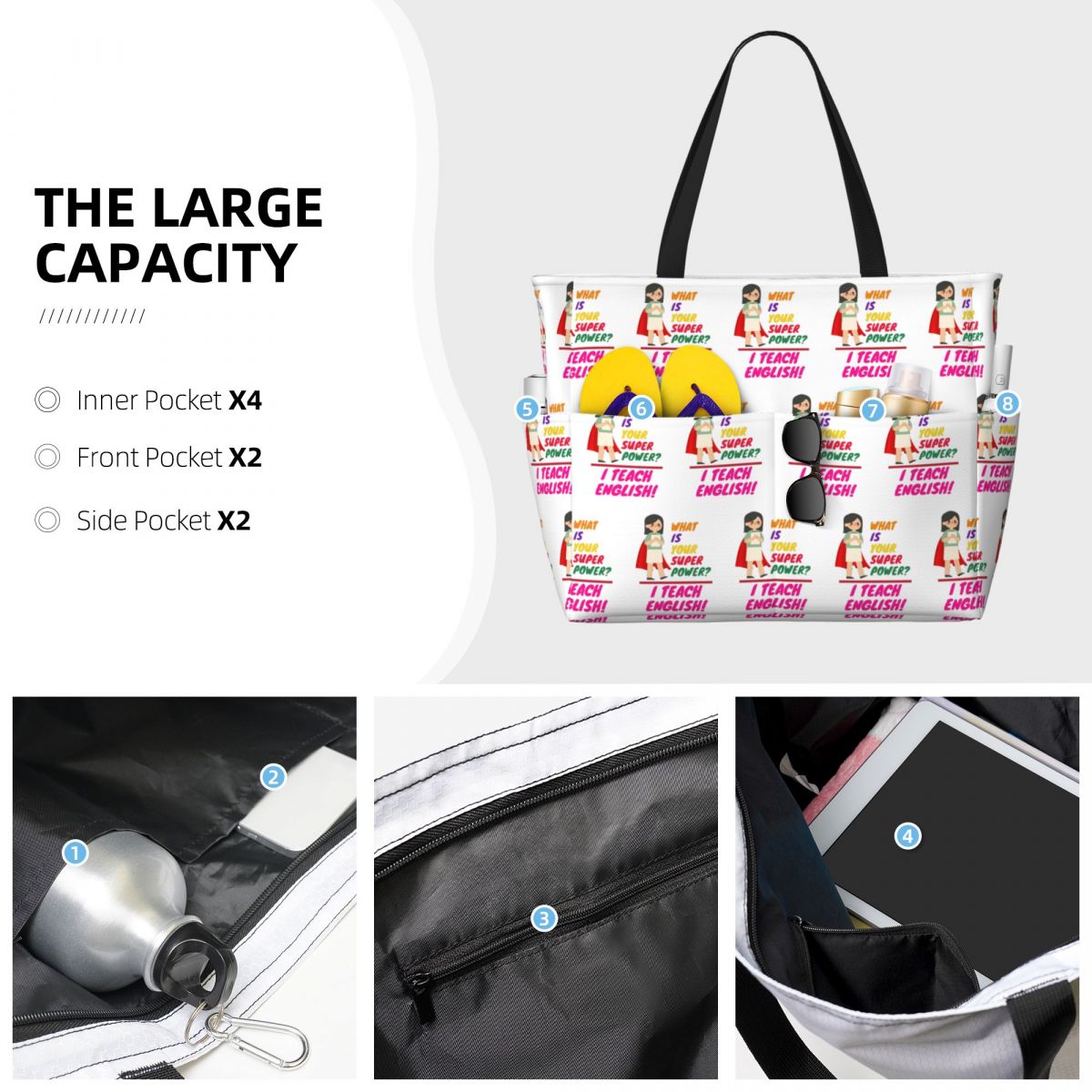 Sac fourre-tout de plage pour  - Yoga Fitness Teacher avis et prix