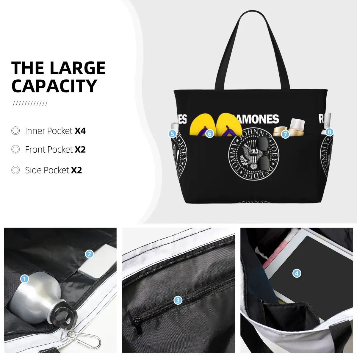 The Ramone Merch Beach Tote Ba - Yoga Fitness Merch avis et prix
